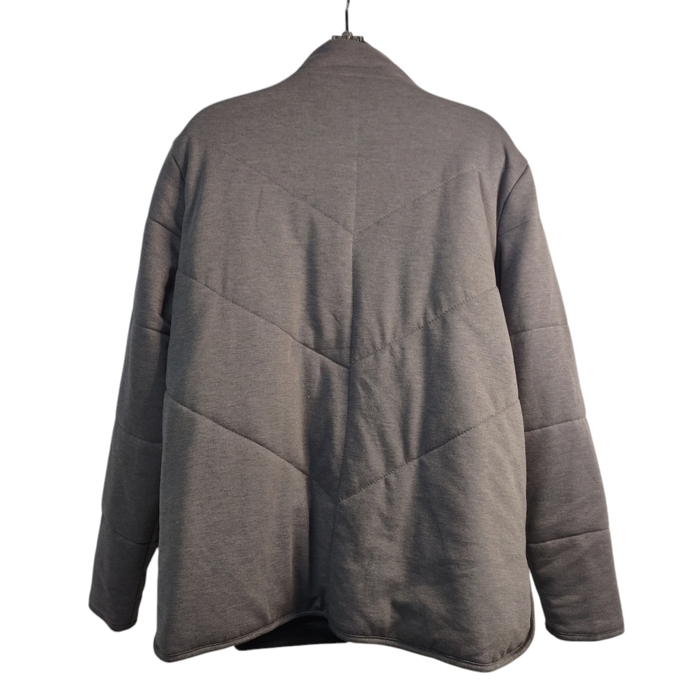 Three Dots Women's Gray Quilted Comfy Coat Jacket Size XL NWT - Picture 2 of 9